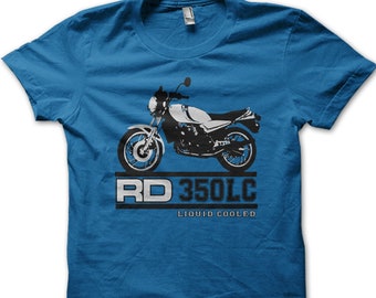 T-shirt stampata RD350 raffreddata a liquido Yamaha Motorcycle BIker Retro Vintage 9045