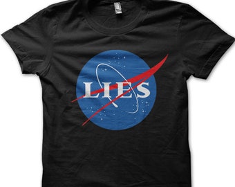 NASA Lies FLAT EARTH Theory printed t-shirt 9046