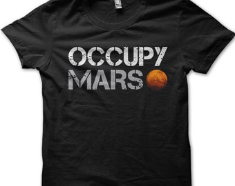 OCCUPY MARS as worn by Elon Musk funny printed t-shirt 9076