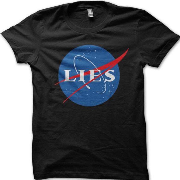 NASA Lies FLAT EARTH Theory bedrucktes T-Shirt 9046