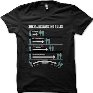 T-shirt 9050 drôle de terre plate corona, règles de distanciation sociale