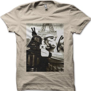 Star Wars StormTrooper and Darth Vader Selfie Paris t-shirt 9773