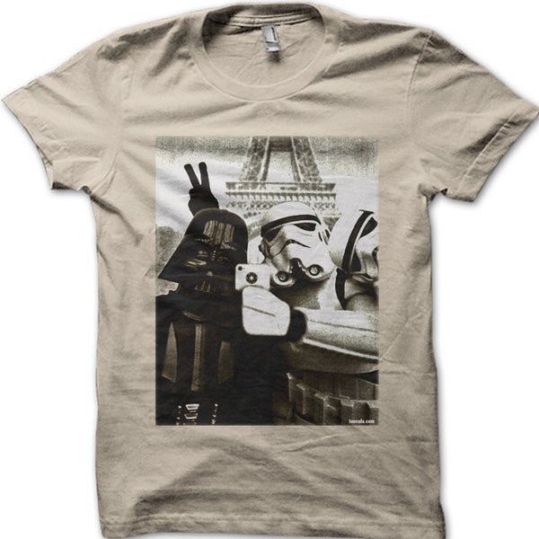 Star Wars StormTrooper and Darth Vader Selfie Paris t-shirt 9773