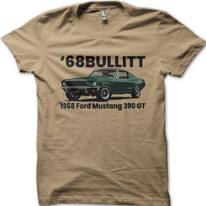 68 Bullitt Mustang 390 GT retro cotton t-shirt 9036