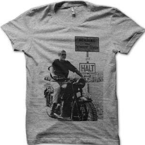 T-shirt imprimé moto vintage motard classique The Great Escape 9056 heather gey