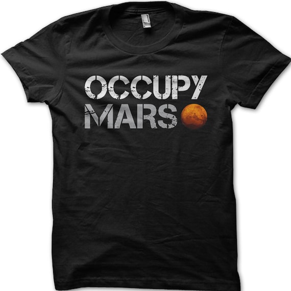 イーロン・マスクが着用したOCCUPY MARSの面白いプリントTシャツ9076