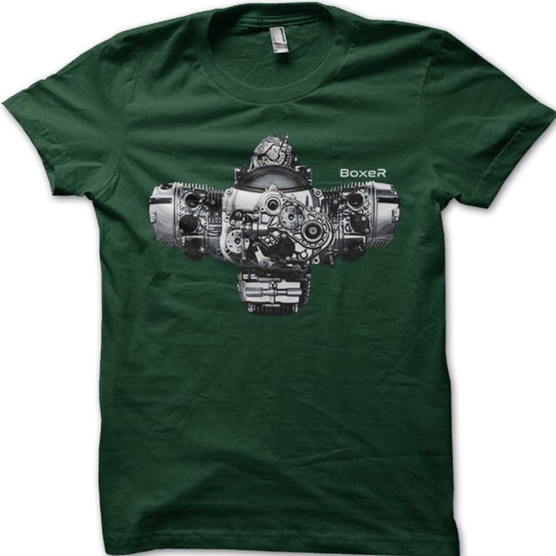 Boxer Engine Twin R65 R75 R1200GS R9T Motorrad Motorcycle R90 Airhead Oilhead Classic Biker T-shirt Dark Green