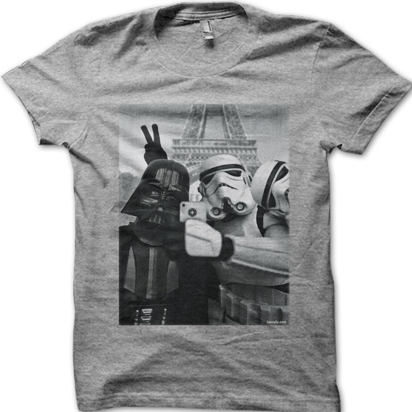 Star Wars Stormtrooper and Darth Vader Selfie Paris T-shirt 9773