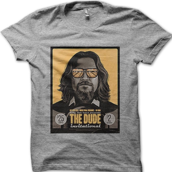 The Big Lebowski Dude Poster Walter Sobchak Movie Printed T-shirt