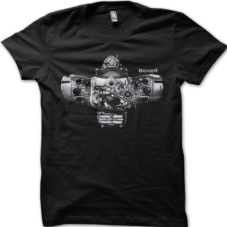 Boxer Engine Twin R65 R75 R1200GS R9T Motorrad Motorcycle R90 Airhead Oilhead Classic Biker T-shirt Black