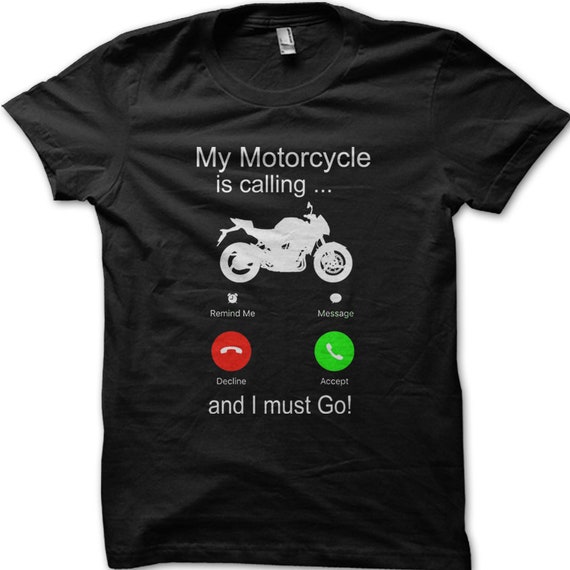 ビンテージバイクTシャツkawasaki yamaha suzuki honda My Motorcycle is Calling Biker Yamaha Suzuki Kawasaki Printed T