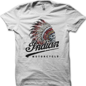 T-shirt Indian Motorcycle Racer motard vintage personnalisé 9000 Blanc