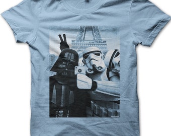 Star Wars Stormtrooper and Darth Vader Selfie Paris T-shirt 9773