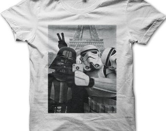 Star Wars Stormtrooper and Darth Vader Selfie Paris T-shirt 9773
