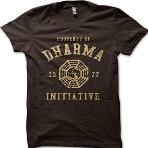 DHARMA Initiative 1977 TV Show LOST printed cotton t-shirt 8997 brown