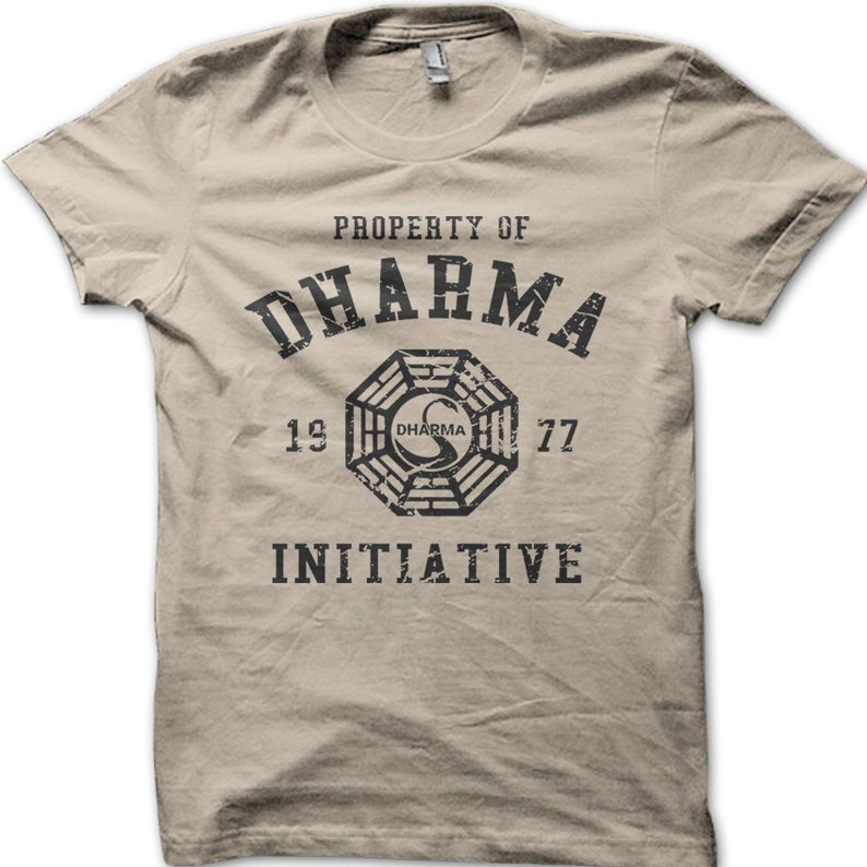 DHARMA Initiative 1977 TV Show LOST printed cotton t-shirt 8997 sand
