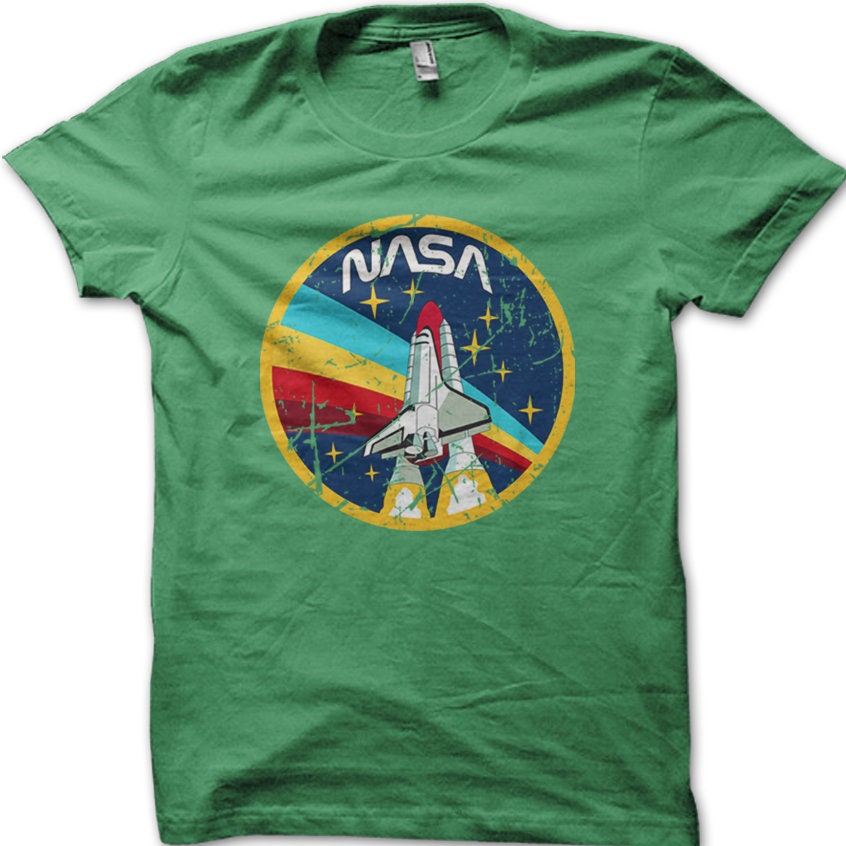 NASA Badge Space Agency Logo Vintage Printed T-shirt 9015 - Etsy