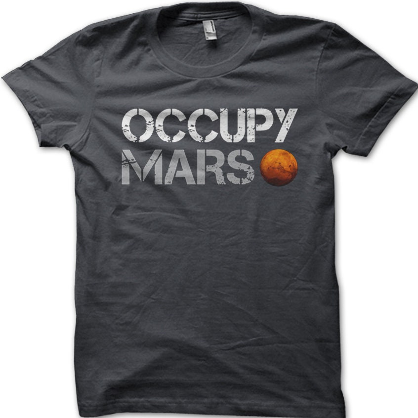 イーロン・マスクが着用したOCCUPY MARSの面白いプリントTシャツ9076