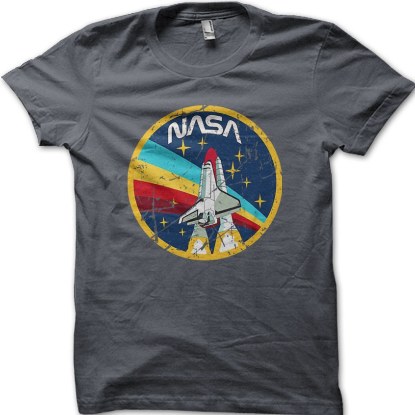 NASA Badge Space Agency Logo Vintage Printed T-shirt 9015 - Etsy