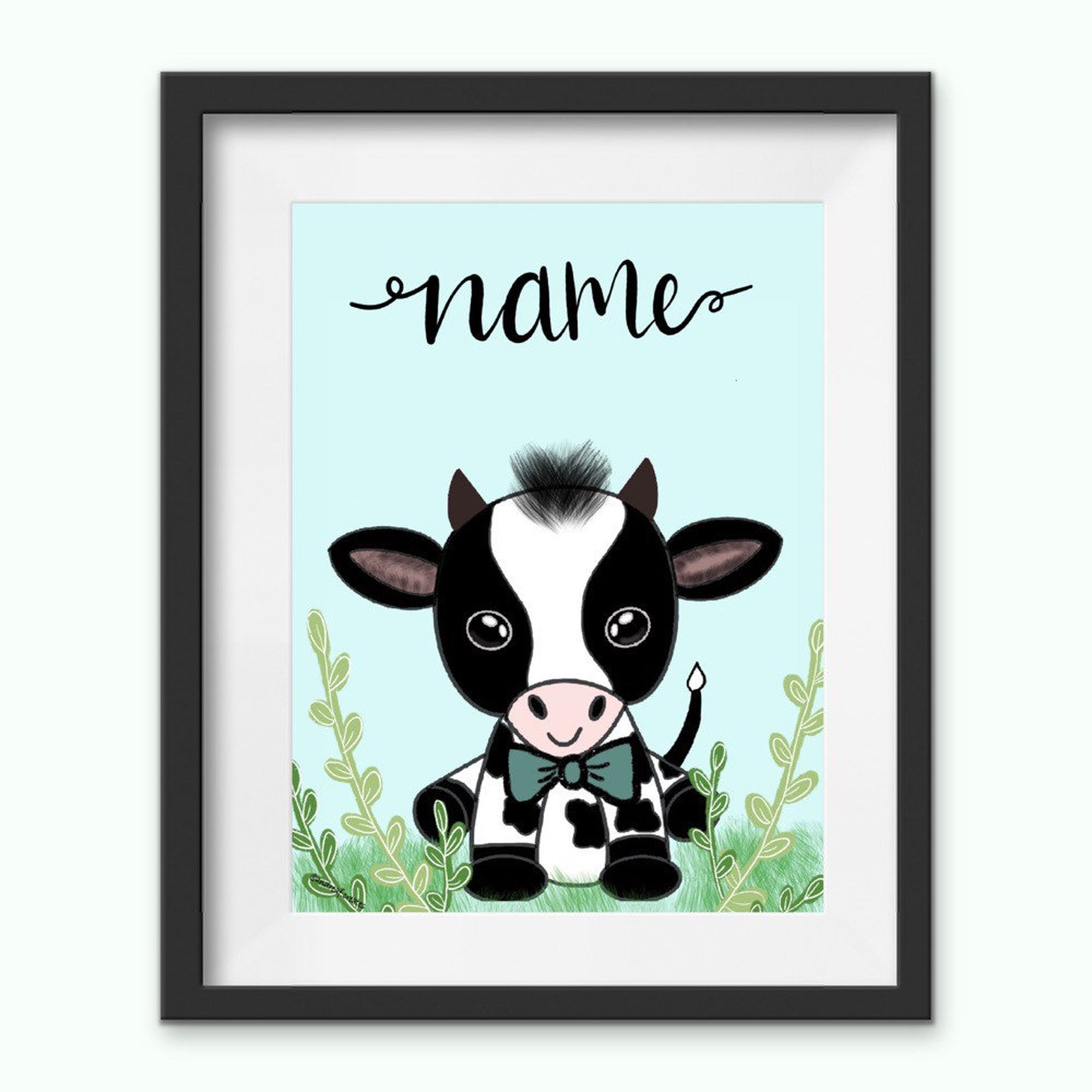 Baby Boy Cow Nursery Room Decor Canvas Print Toddler room Etsy