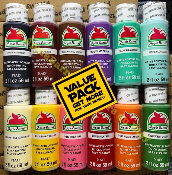 Apple Barrel, Flamingo SET. 12 Pack Matte Finish Multi Color Acrylic Paint