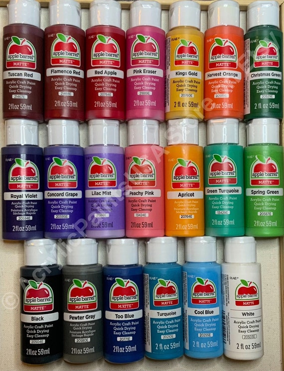 Apple Barrel 12 Pack Matte Finish Multi Color Acrylic Paint Value Set New.  See Pictures. 