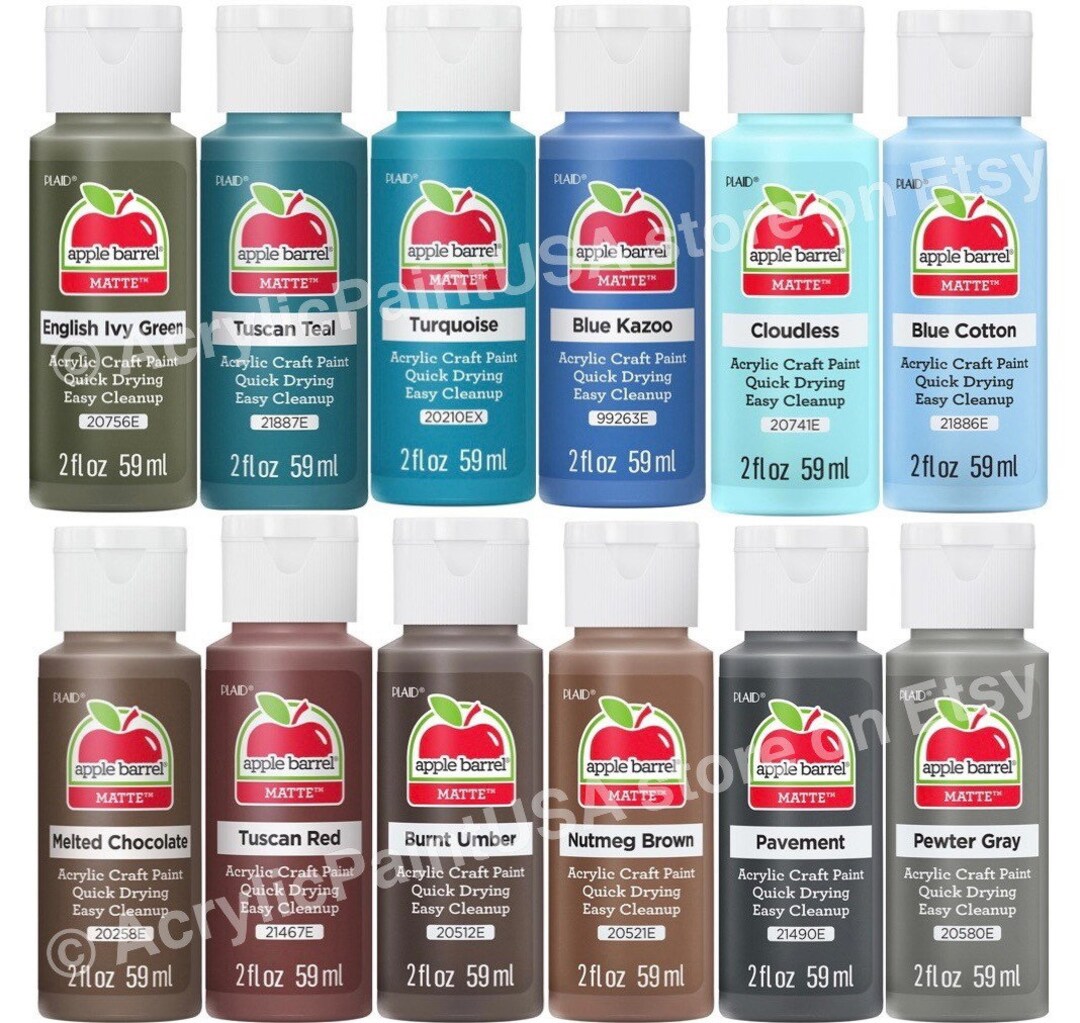 Apple Barrel 12 Pack Fall Colors Set 2. Acrylic Paint Value Set New