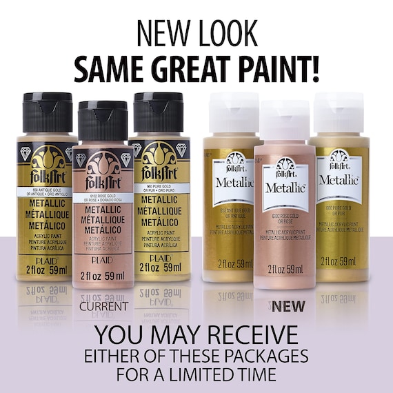 Folkart Metallic Acrylic Paint in Assorted Golden Colors Such as