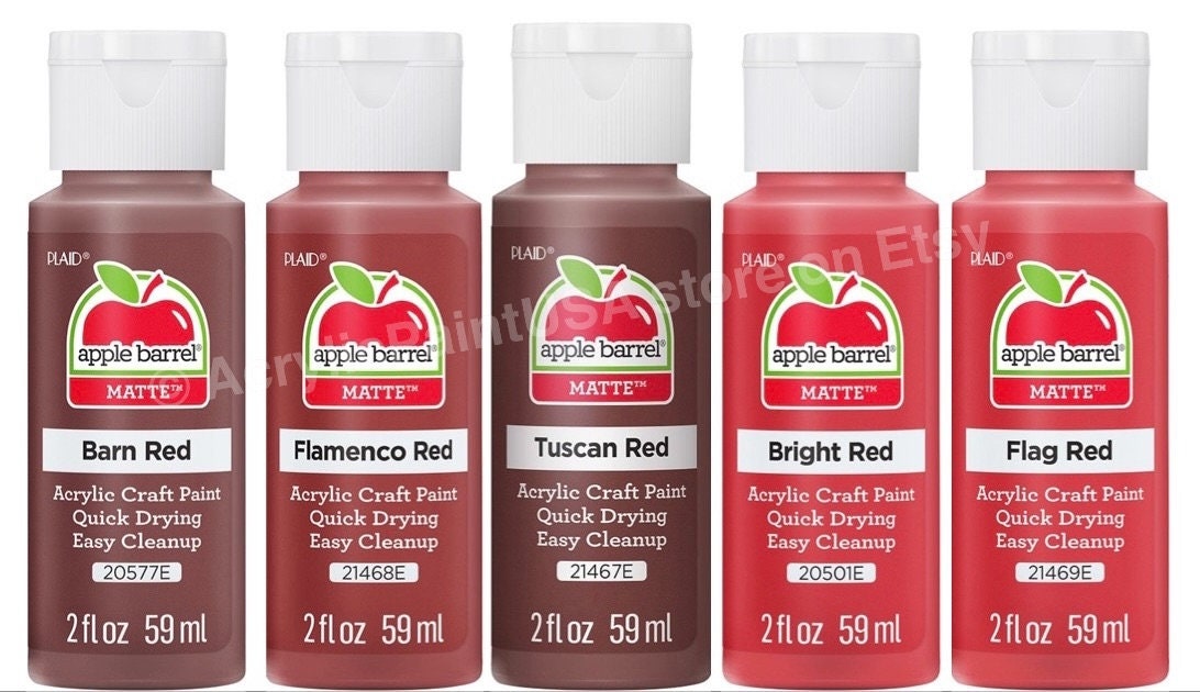 Apple Barrel Essential Reds 5 Pack Matte Finish Multi Color