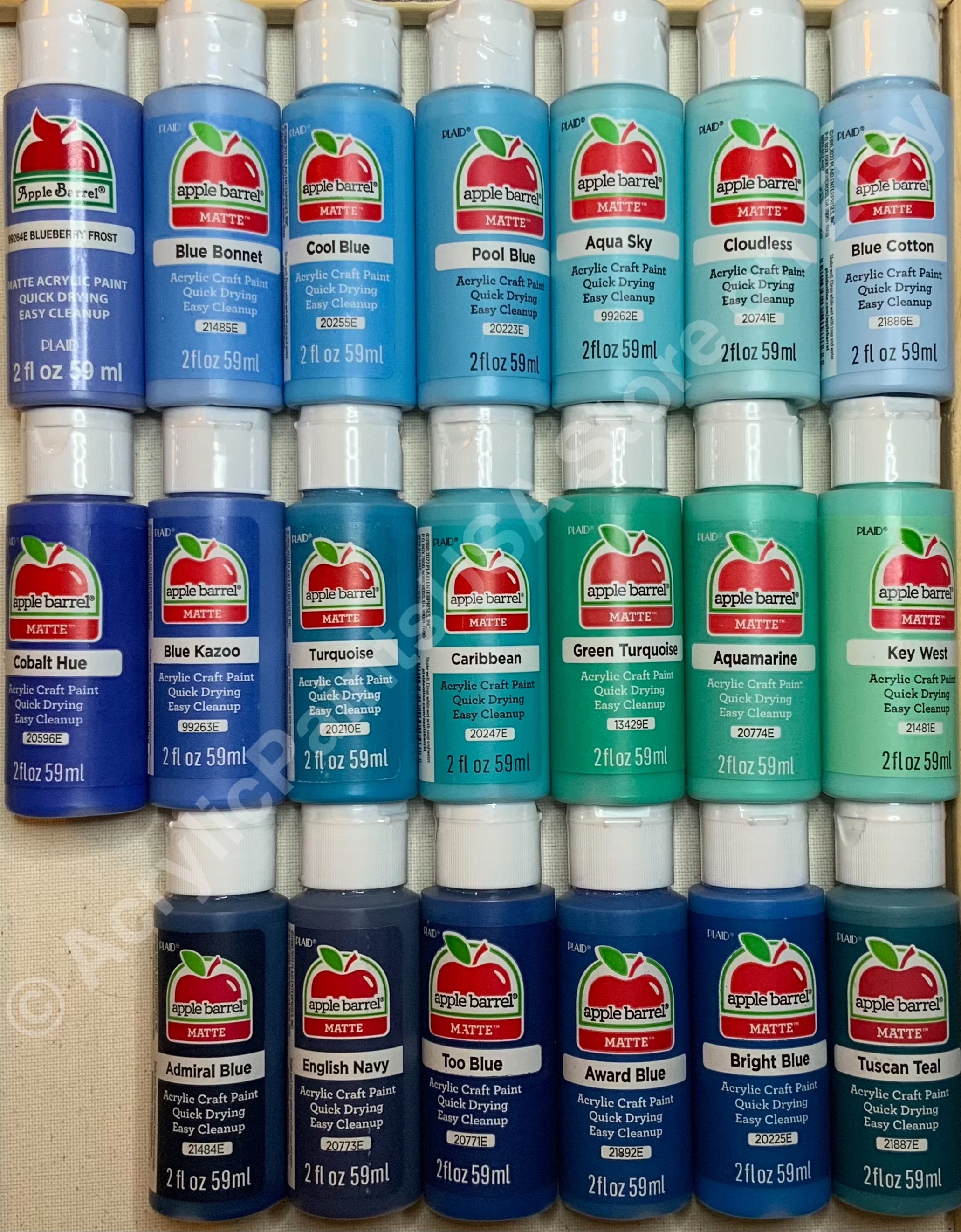 Apple Barrel 20 Pack Matte Finish Multi Color Acrylic Paint Value