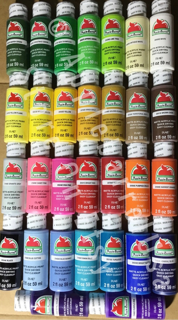 Apple Barrel Acrylic Paint SET 30 Major Colors of 2 Oz Each See Pictures. 