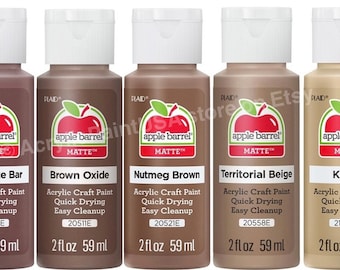 Apple Barrel Multi-Surface Acrylic Craft Paint, Satin Finish, Warm Buff, 2  fl oz 