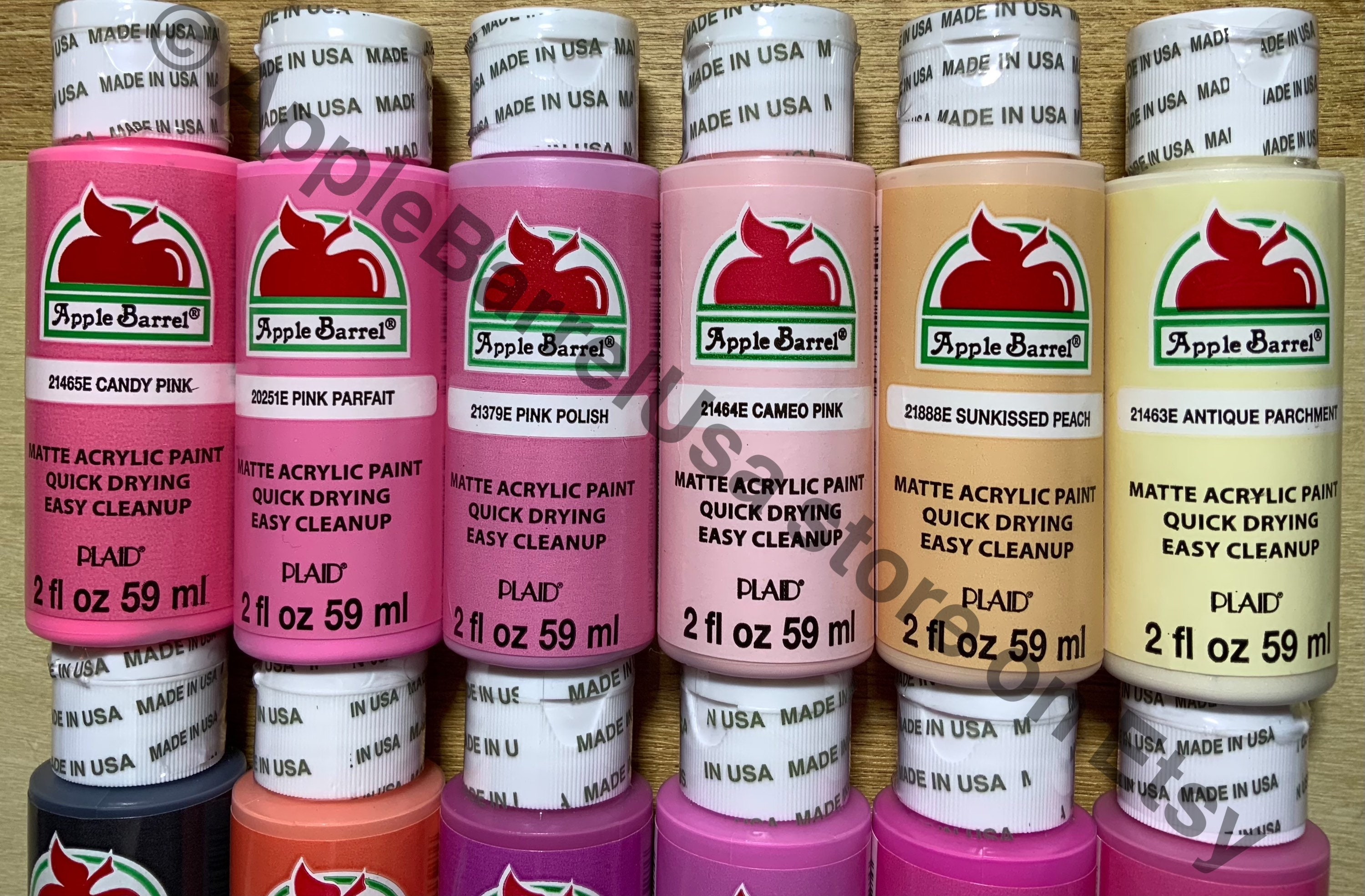 Apple Barrel, Flamingo SET. 12 Pack Matte Finish Multi Color Acrylic Paint.  Value SET, New. -  Norway