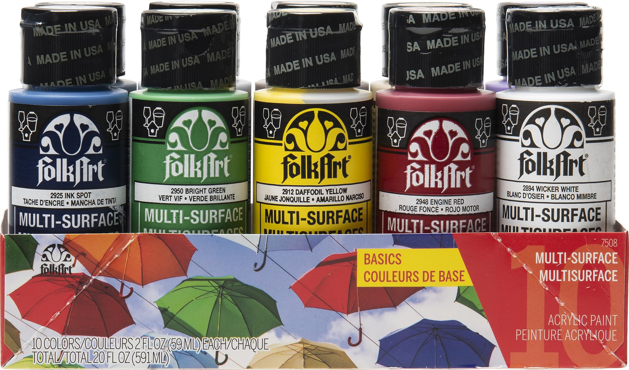 FolkArt Multi-Surface Satin CLASSIC GREEN Acrylic Paint, 2 fl oz