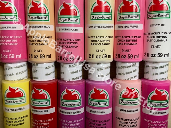 Apple Barrel, Valentines SET. 12 Pack Matte Finish Multi Color Acrylic  Paint. Value SET, New. 