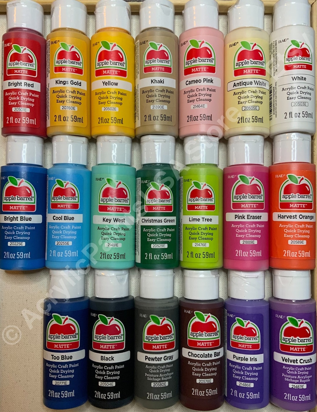 Apple Barrel 20 Pack Matte Finish Multi Color Acrylic Paint Value Set