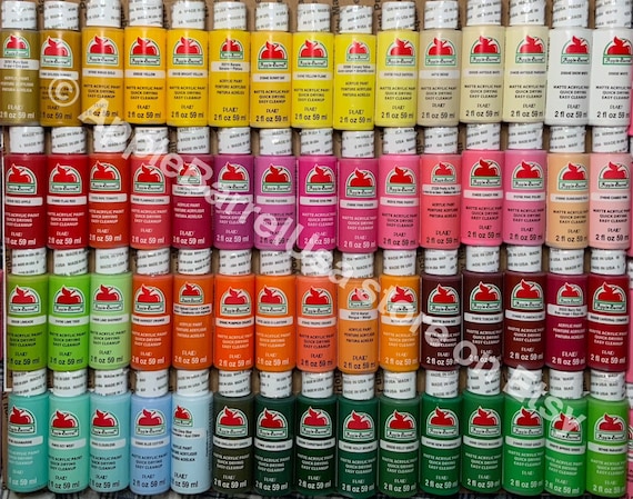 List 1 of 2. Apple Barrel Matte Acrylic Paint 2 Oz. 70 Colors to Choose  From. Sorted A-Z. Buy More & Save on Shipping. 