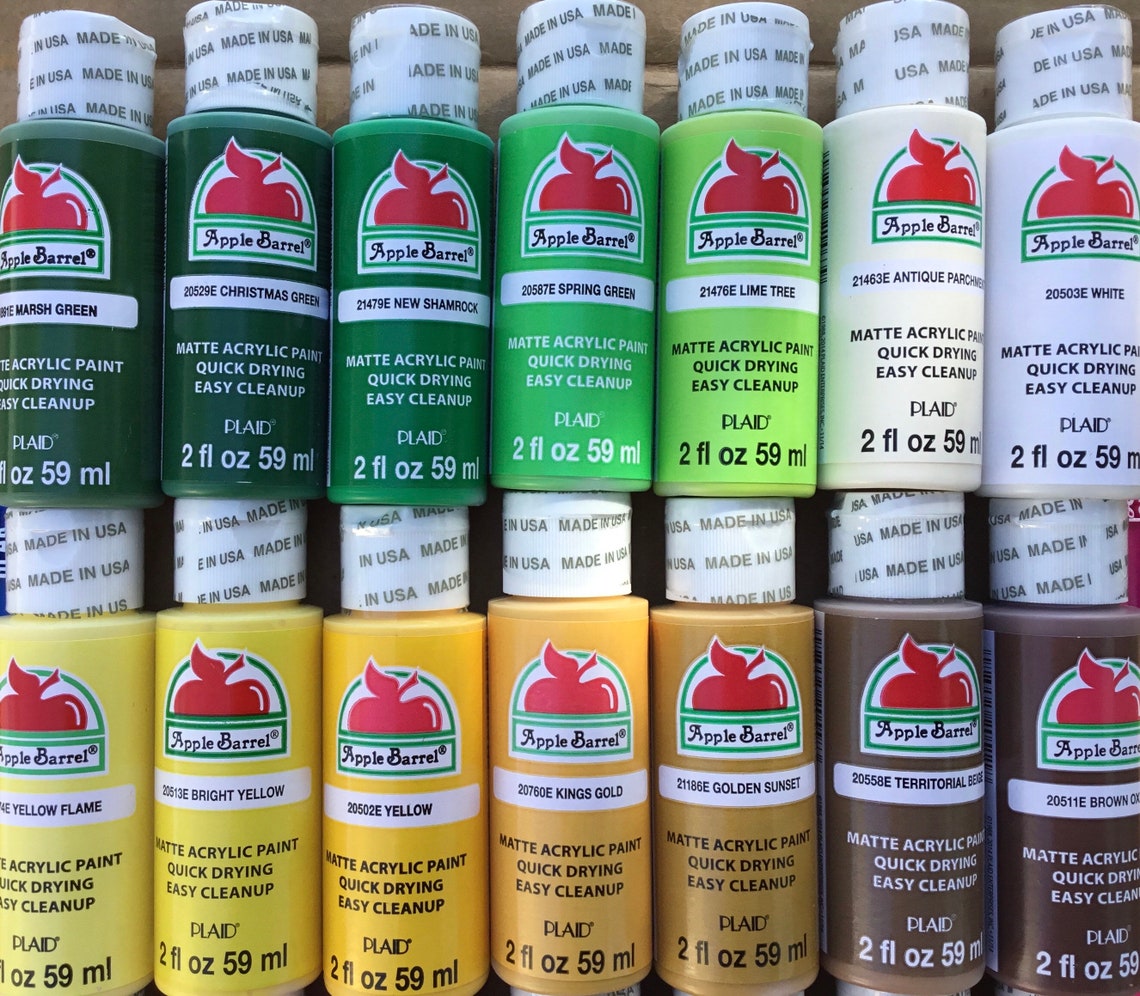 List 1 of 2. Apple Barrel Matte Acrylic Paint 2 Oz. 70 Colors Etsy