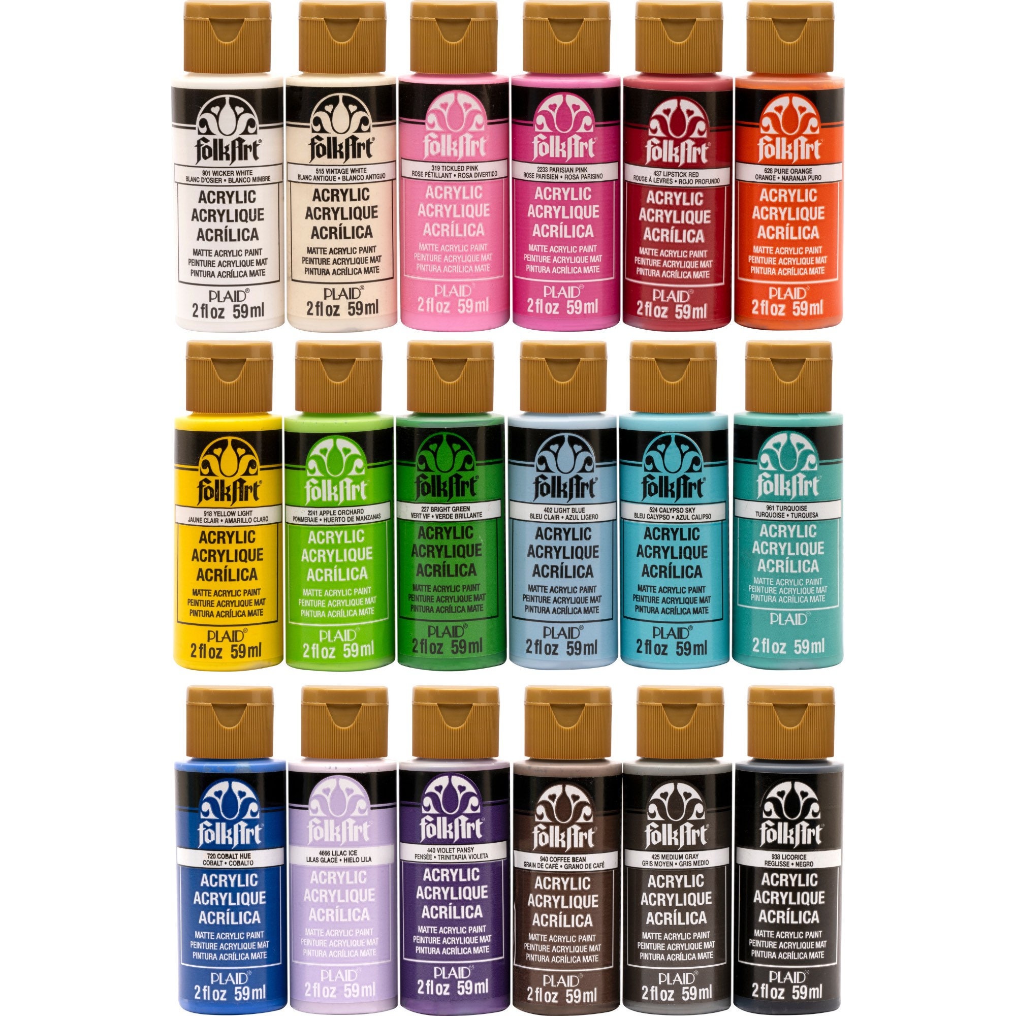 List 3 of 3 Folkart Premium Paint single Bottle, Smooth Matte Finish.  Unsurpassed Quality. Buy More & Save on Shipping 