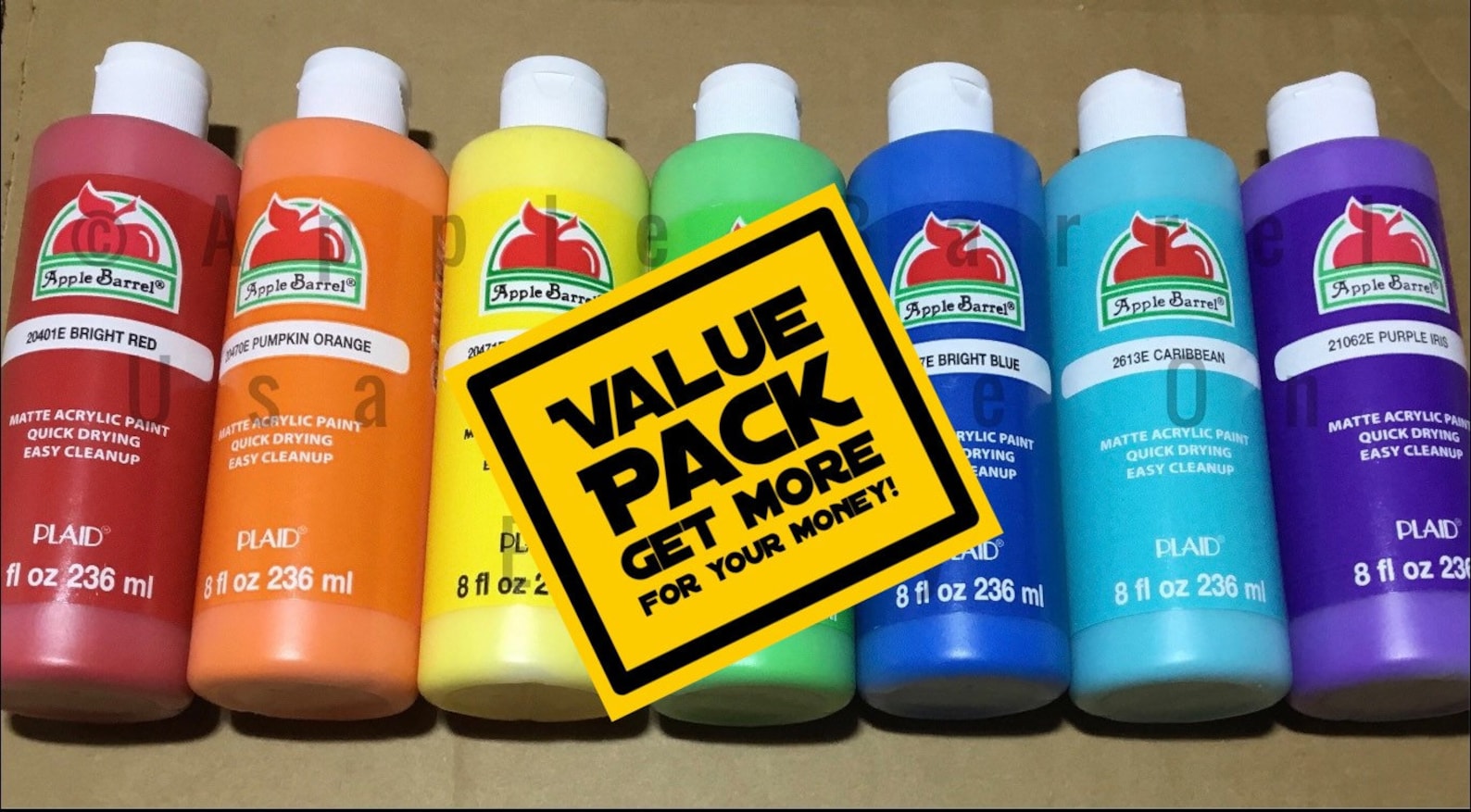 Apple Barrel Acrylic Paint Rainbow SET 7 Bottles of 8 oz Etsy