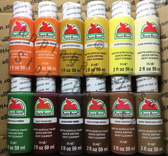 List 1 of 2. Apple Barrel Matte Acrylic Paint 2 Oz. 70 Colors to