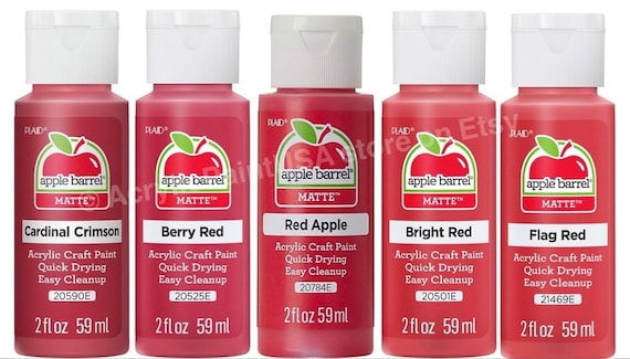 Apple Barrel Essential Reds 5 Pack Matte Finish Multi Color Acrylic Paint  SET 