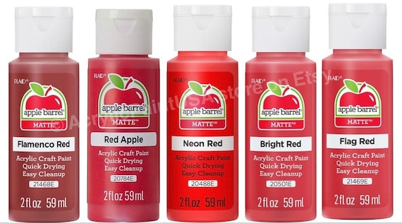 Apple Barrel Essential Reds 5 Pack Matte Finish Multi Color Acrylic Paint  SET -  Israel