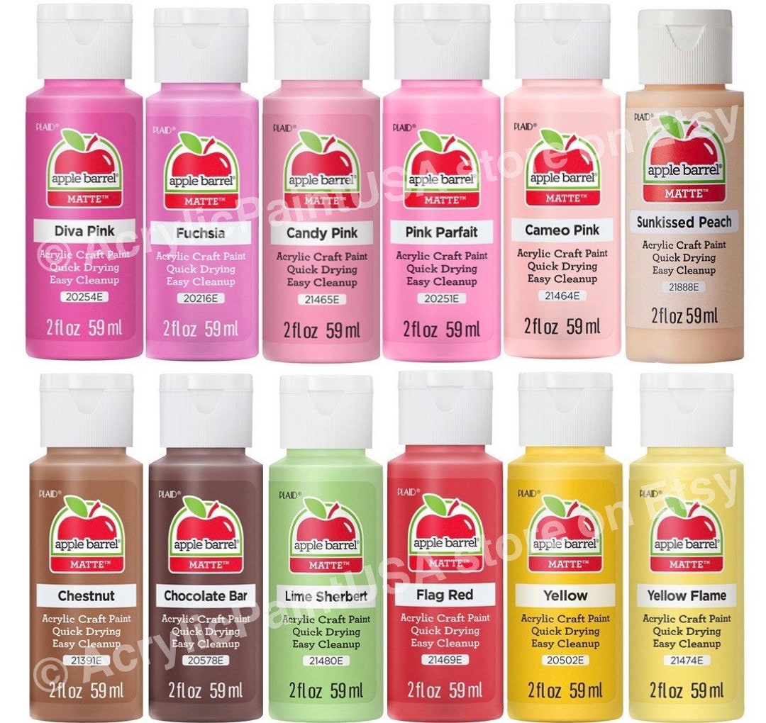 Apple Barrel Glossy Finish Acrylic Paint 2 Oz. Many Colors to Choose From.  Sorted A-Z. Buy More & Save on Shipping. 