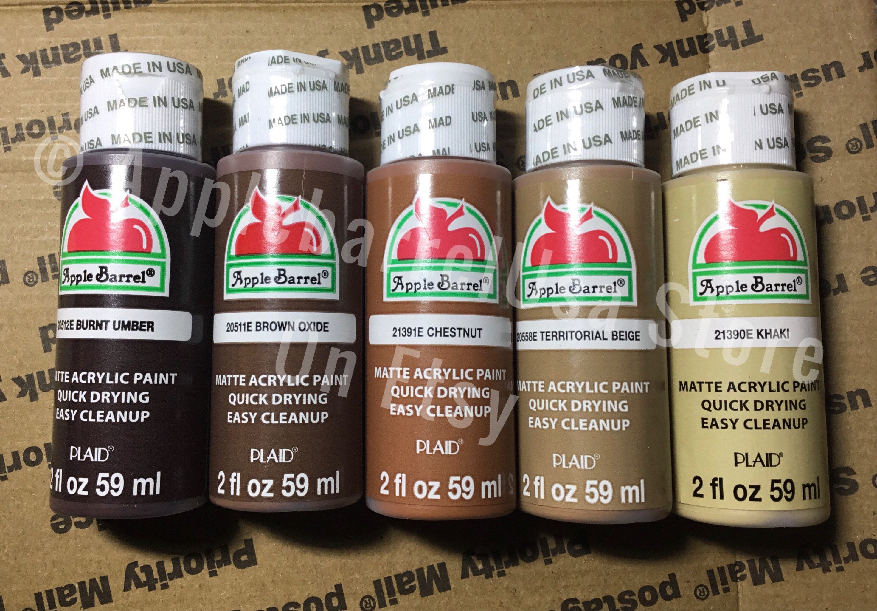 Apple Barrel Essential Browns 5 Pack Matte Finish Multi Color Etsy