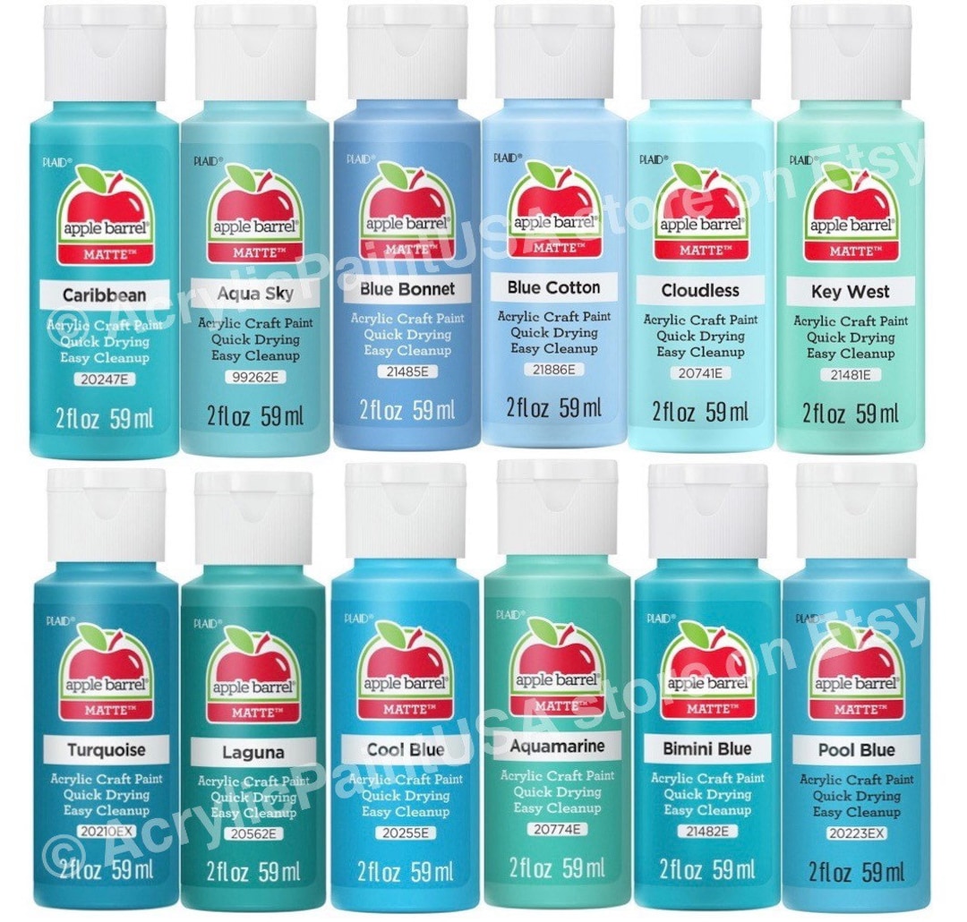 Apple Barrel 12 Pack All Blues SET 1 Colors Acrylic Paint Etsy