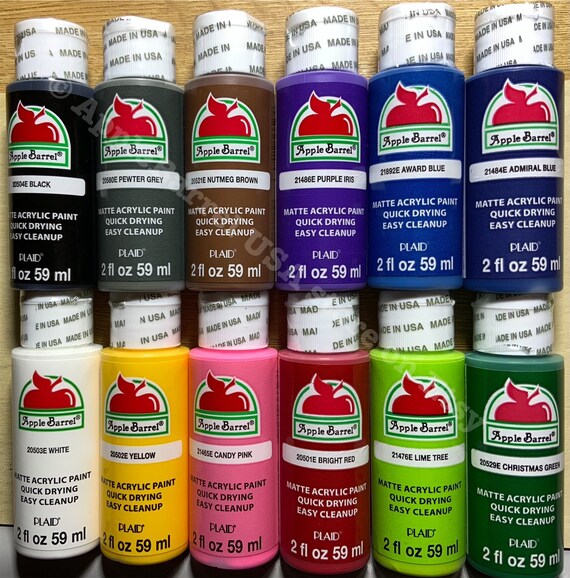 Apple Barrel 12 Pack Matte Finish Multi Color Acrylic Paint Value Set New.  See Pictures. -  Hong Kong