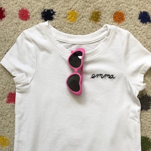 Custom Name T Shirt - Hand Embroidery - Toddler and Kid