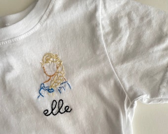 Hand Embroidered Princess Custom Name TShirts
