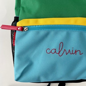 Sac à dos personnalisé - Brodé à la main - Sac à dos coloré pour enfants avec prénom personnalisé